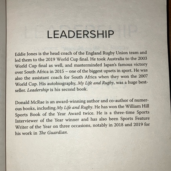 Eddie Jones Leadership Book - Lessons from my life in Rugby - Picture 4 of 10